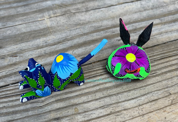 Set of 2 Mexican Alebrije Kitty and Mouse ST2ABJ001 – Camino Real