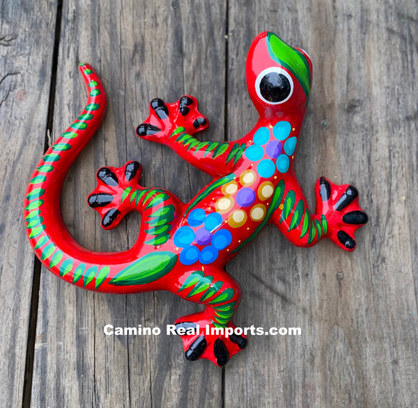 Hand Painted Clay Gecko Lizard GGLL032 – Camino Real Imports