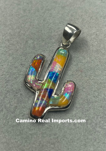 Sterling Silver Colorful Cactus STSP0066