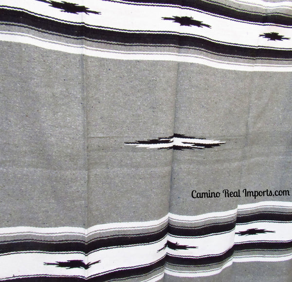 Black and white serape blanket hot sale