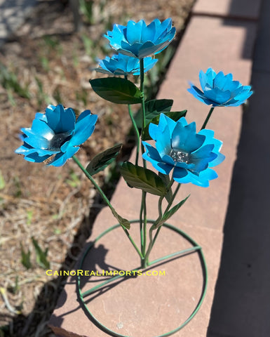 Yard Art Metal Flowers Sculpture 27"  MFLWRMM004