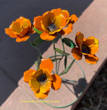 Yard Art Metal Flowers Sculpture 27"  MFLWRMM006