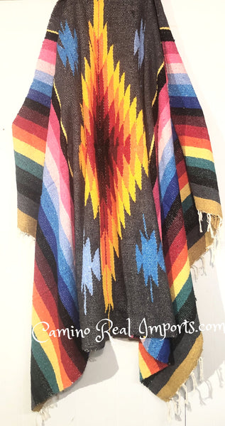 MEXICAN BLANKET XL 5' X 7' HAND WOVEN serape zarape sarape