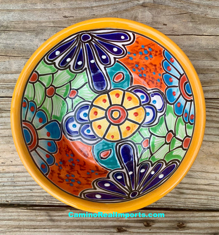 Mexican Talavera Pottery Bowl Plate 7" TPBPZ005