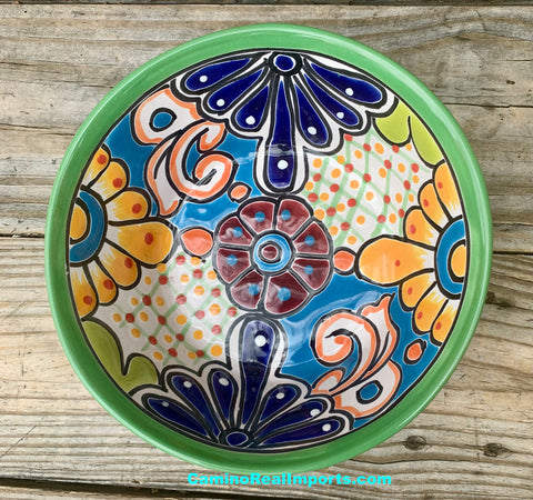 Mexican Talavera Pottery Bowl Plate 7" TPBPZ007