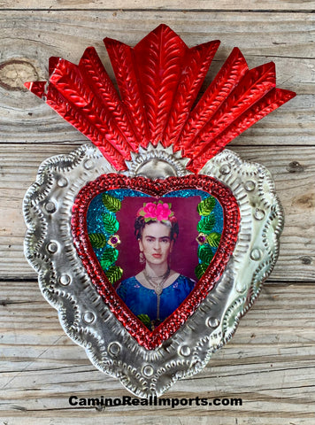 Sacred Heart Tin Nicho Mexican Folk Art With Our Lady of Guadalupe FTN001