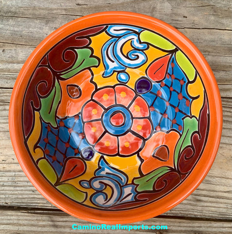 Mexican Talavera Pottery Bowl Plate 7" TPBPZ003