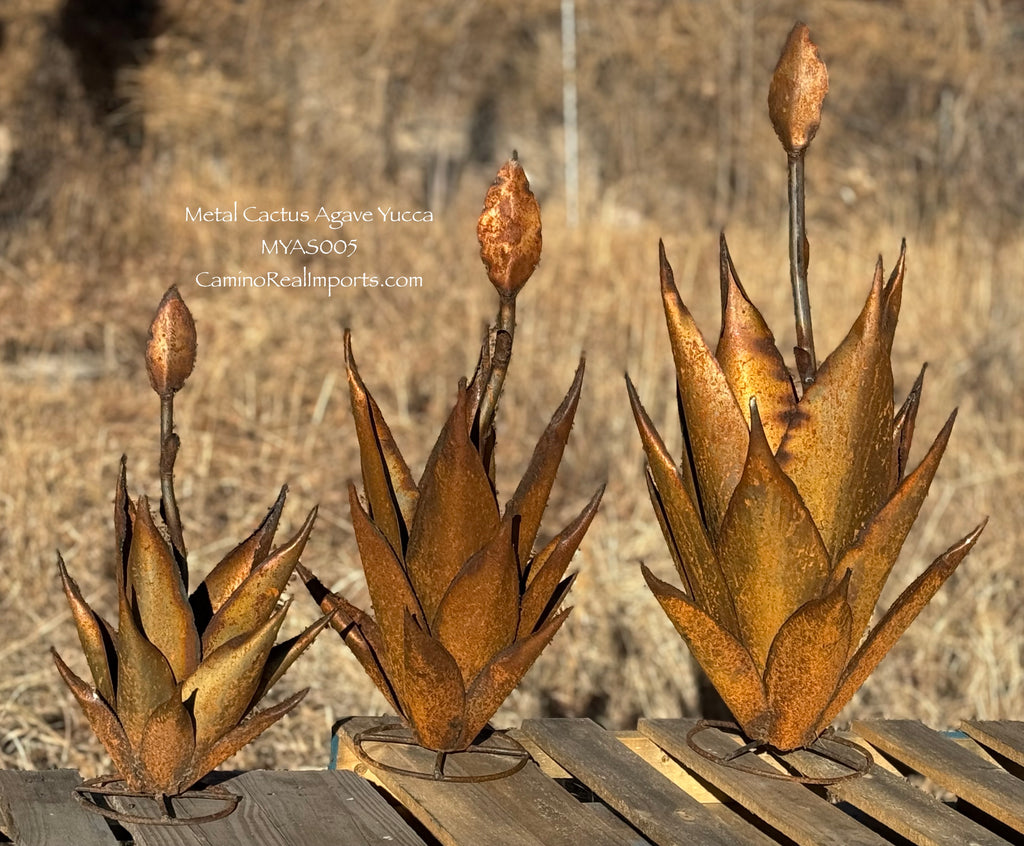 yucca cane deco Metal Cactus Agave Yucca Yard Decor MYAS005 – Camino Real Imports