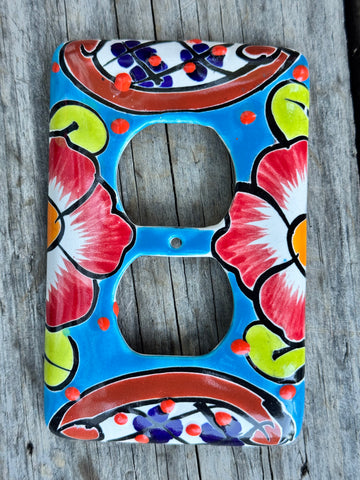 MEXICAN TALAVERA POTTERY OUTLET SWITCH PLATE TDSP021