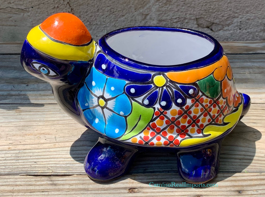 ceramic turtle planter pot TALAVERA TURTLE PLANTER TTP10001 – Camino Real Imports