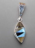 Sterling Silver Multi-Stone Onyx, Black Onyx, and Opal Pendant STSP0035