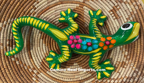 Hand Painted Clay Gecko Lizard GGLL025