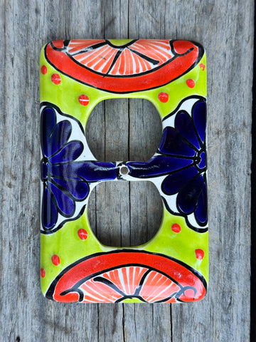 MEXICAN TALAVERA POTTERY OUTLET SWITCH PLATE TDSP014