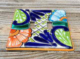 Talavera Pottery Double Toggle Switch Plate TTSPDB022