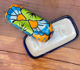 Talavera Pottery Butter Dish Hand Painted Sm Tbds005