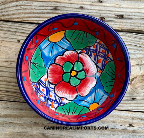 Mexican Talavera Pottery Bowl Plate 5.5" TPB010
