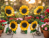 Yard Art Metal 2 Sunflowers Sculpture 25" tall  MFLWRSF001