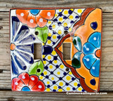 Talavera Pottery Double Toggle Switch Plate TTSPDB020