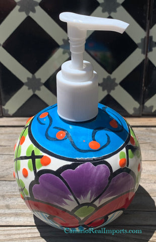 Mexican Talavera Lotion or Soap Dispenser TD004