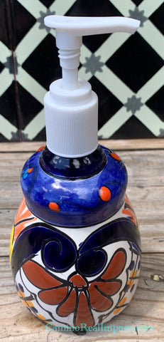 Mexican Talavera Lotion or Soap Dispenser TD003