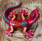 Hand Painted Clay Gecko Lizard GGLL021