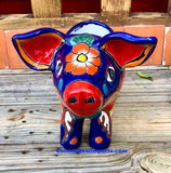 Mexican Talavera Pottery Pig Planter 12" TPSPT12005