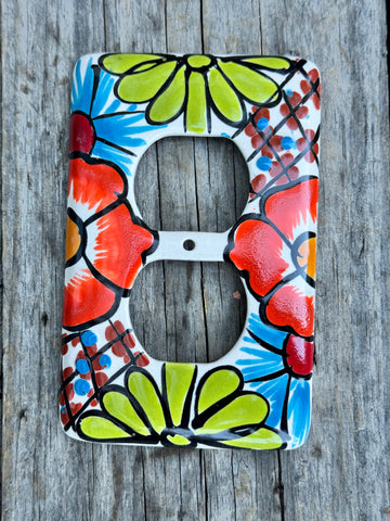 MEXICAN TALAVERA POTTERY OUTLET SWITCH PLATE TDSP010