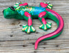 Hand Painted Clay Gecko Lizard GGLL005