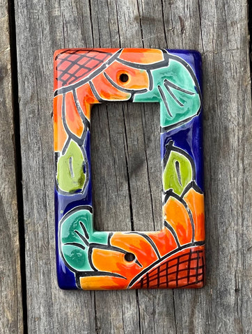 Mexican Talavera Pottery Rocker  Switch Plate TRSP013