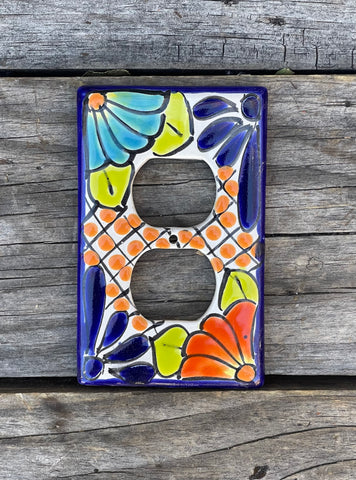 Mexican Talavera Pottery Outlet Switch Plate TDSP017