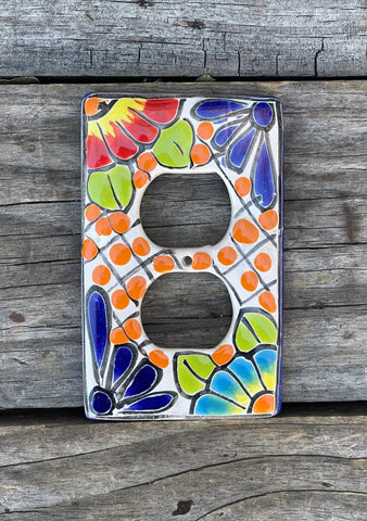 MEXICAN TALAVERA POTTERY OUTLET SWITCH PLATE TDSP018