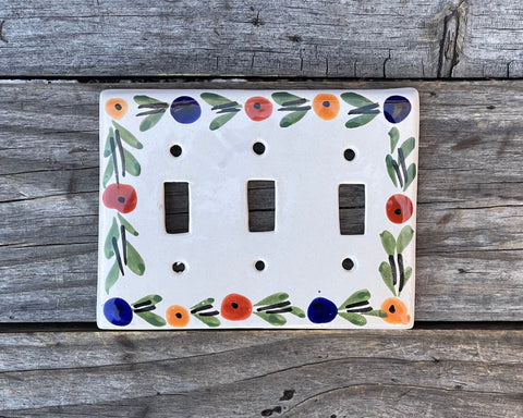 Talavera Pottery Triple Toggle Switch Plate T3TSP004