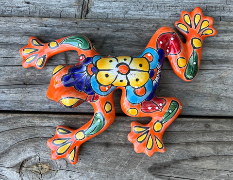 TALAVERA WALL DECOR FROG 10" TF008