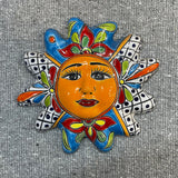 Mexican Wall Hanging Talavera Pottery Sun Face 10" TSM2006