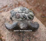 Concrete Cement Small Sea Turtle With River Rocks Garden Decor
