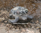 Concrete Cement Small Sea Turtle With River Rocks Garden Decor