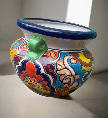 Talavera Flower Pot "Michoacana" Planter 11" TMS012