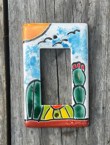 Mexican Talavera Pottery Rocker  Switch Plate TRSP008