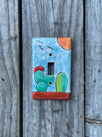 Mexican Talavera Pottery Single Toggle Switch Plate TTSP009