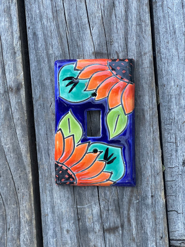 Mexican Talavera Pottery Single Toggle Switch Plate TTSP007