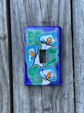 Mexican Talavera Pottery Single Toggle Switch Plate TTSP006