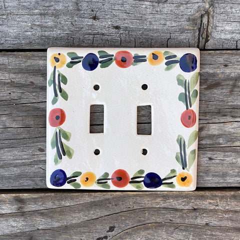 Talavera Pottery Double Toggle Switch Plate TTSPDB016