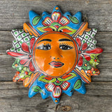 Mexican Wall Hanging Talavera Pottery Sun Face 10" TSM2003