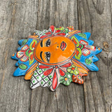 Mexican Wall Hanging Talavera Pottery Sun Face 10" TSM2003
