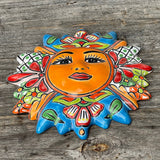 Mexican Wall Hanging Talavera Pottery Sun Face 10" TSM2003