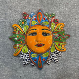 Mexican Wall Hanging Talavera Pottery Sun Face 10" TSM2004