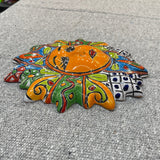 Mexican Wall Hanging Talavera Pottery Sun Face 10" TSM2004