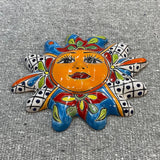 Mexican Wall Hanging Talavera Pottery Sun Face 10" TSM2006
