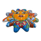 Mexican Wall Hanging Talavera Pottery Sun Face 10" TSM2007