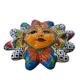 Mexican Wall Hanging Talavera Pottery Sun Face 10" TSM2009